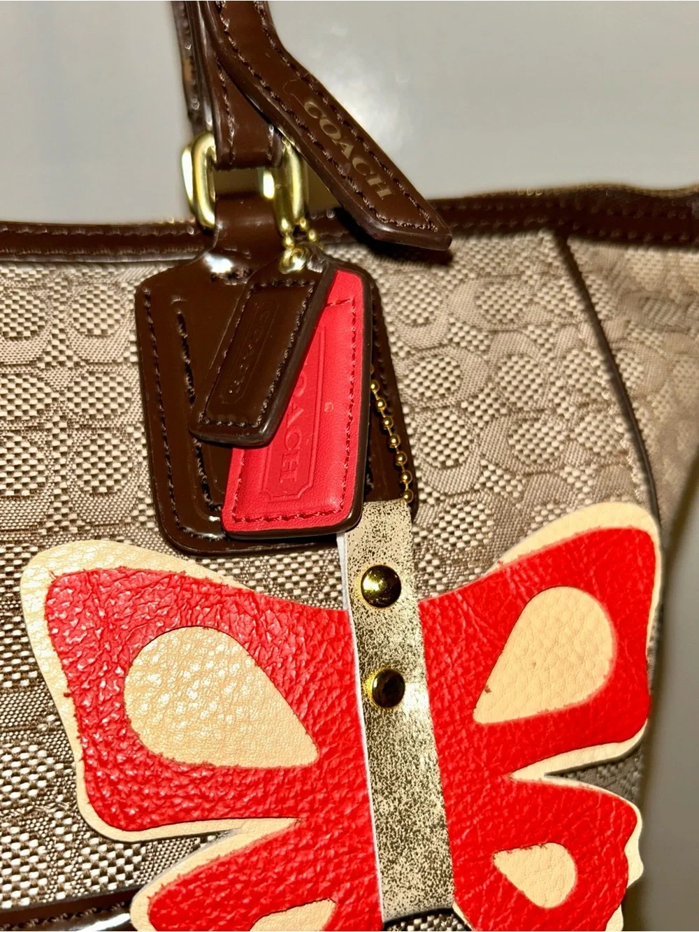 Coach Poppy Signature C Oxford Tote. Y2K Era with Original hang tags